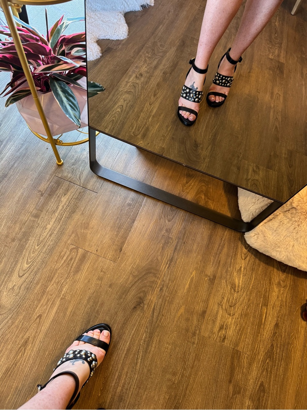 Michael Kors Collection Black Studded Ankle-Strap Sandals